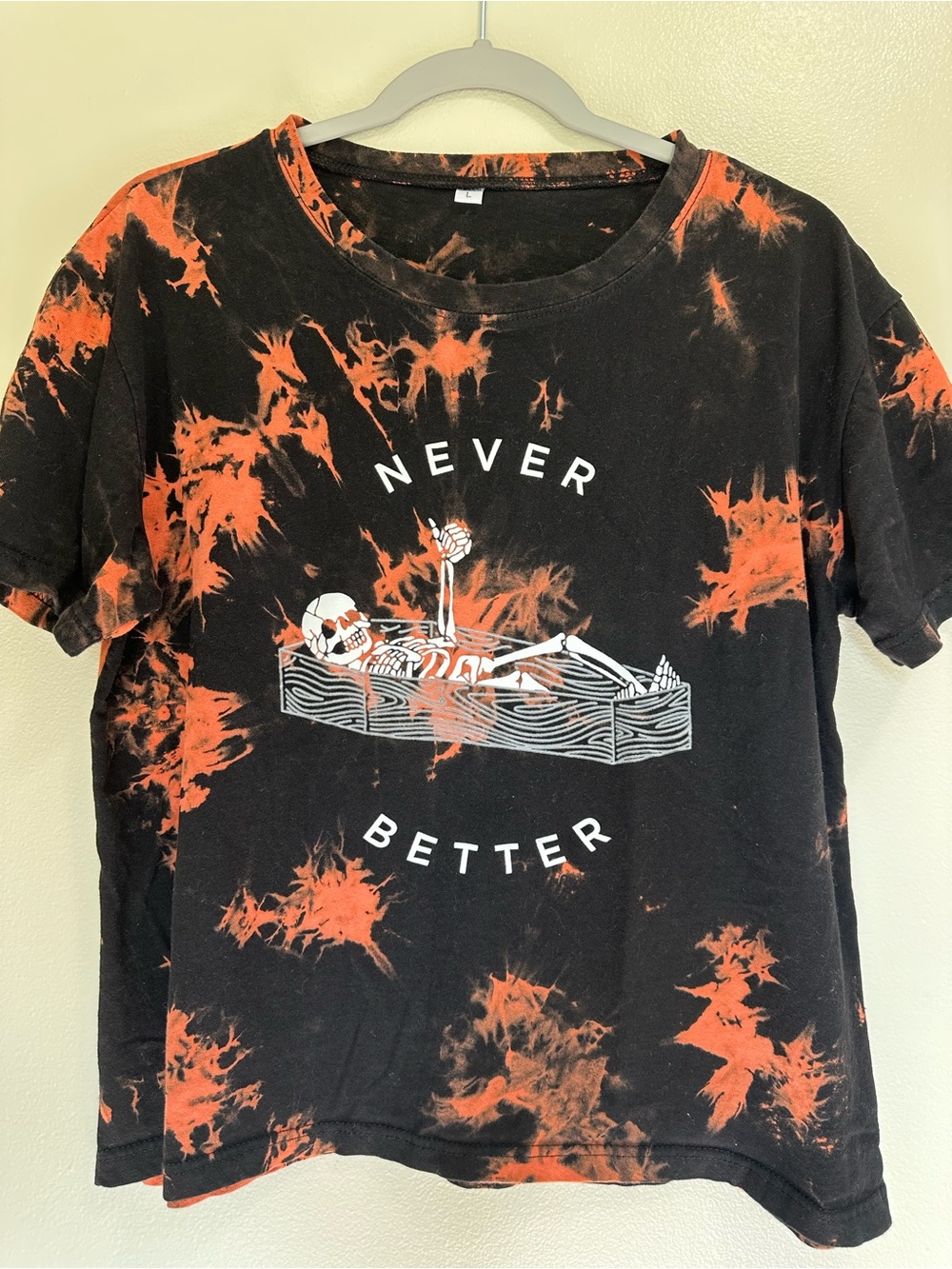 “Never Better” Skeleton Tie Dye Graphic Tee